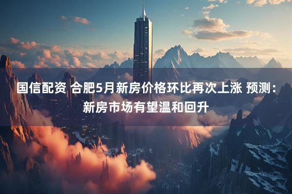 国信配资 合肥5月新房价格环比再次上涨 预测：新房市场有望温和回升